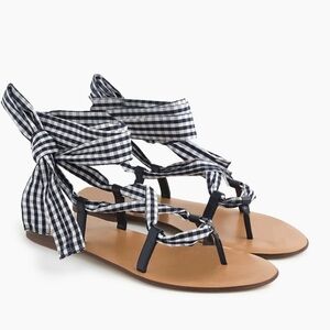 J. Crew Women's Wrap-Around Gingham Sandal W10